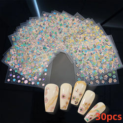 30pcs 3D Daisy Design Nail Art Sticker Set Acrylic Sanding Colorful Floral Decals Self-Adhesive Nail Art Supplies DIY Manicure * (ONLINE ORDER ONLY)