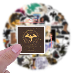 10/30/50/120pcs Fantasy Novel Fourth Wing Cool Stickers Decal Laptop Phone Car Guitar Notebook Fridge Waterproof Sticker Kid Toy (ONLINE ORDER ONLY)