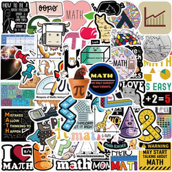 58pcs Funny Cartoon Math Stickers DIY Waterproof Graffiti For Laptop Luggage Guitar Phone Diary Vinyl Decals Kids Toy (Online Order Only)