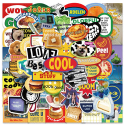 60pcs Classic Retro Aesthetic Stickers Pack For Laptop Phone Luggage Guitar Waterproof Graffiti Motorcycle Car Decals (ONLINE ORDER ONLY)