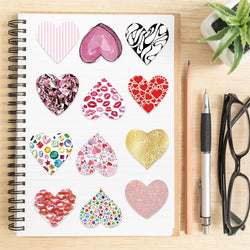 10/30/50PCS Pink Love Cute Heart Stickers Romantic Decals Graffiti Toys DIY Waterproof Phone Notebook Suitcase Bike Guitar Gifts (ONLINE ORDER ONLY)