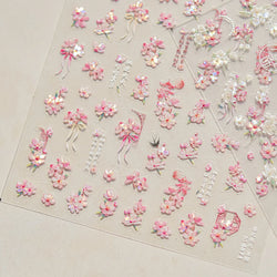 Antique Pear Blossom Peach Blossom Flower Swallow Pattern Adhesive Nail Art Stickers Spring Vibrant and Lively Manicure Decals (ONLINE ORDER ONLY)