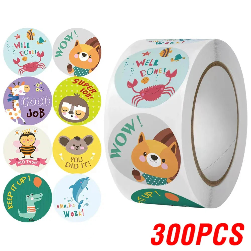 100-500pcs Reward stickers for Students Encourage Labels Scrapbooks Sticker for School Teacher Supplies Cute Self Adhesive Label (Online Order Only)
