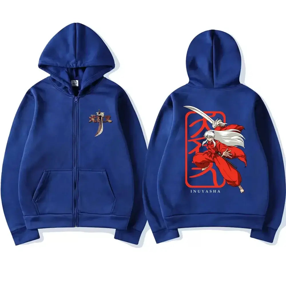 Inuyasha Graphic Zipper Hoodie Unisex Manga Jacket (ONLINE ORDER ONLY)