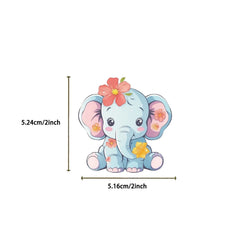 50pcs Elephant Stickers Pack Cute Animal Stickers Kawaii Stickers for Water Bottles Laptop Luggage Cartoon Waterproof Sticker (Online Order Only)