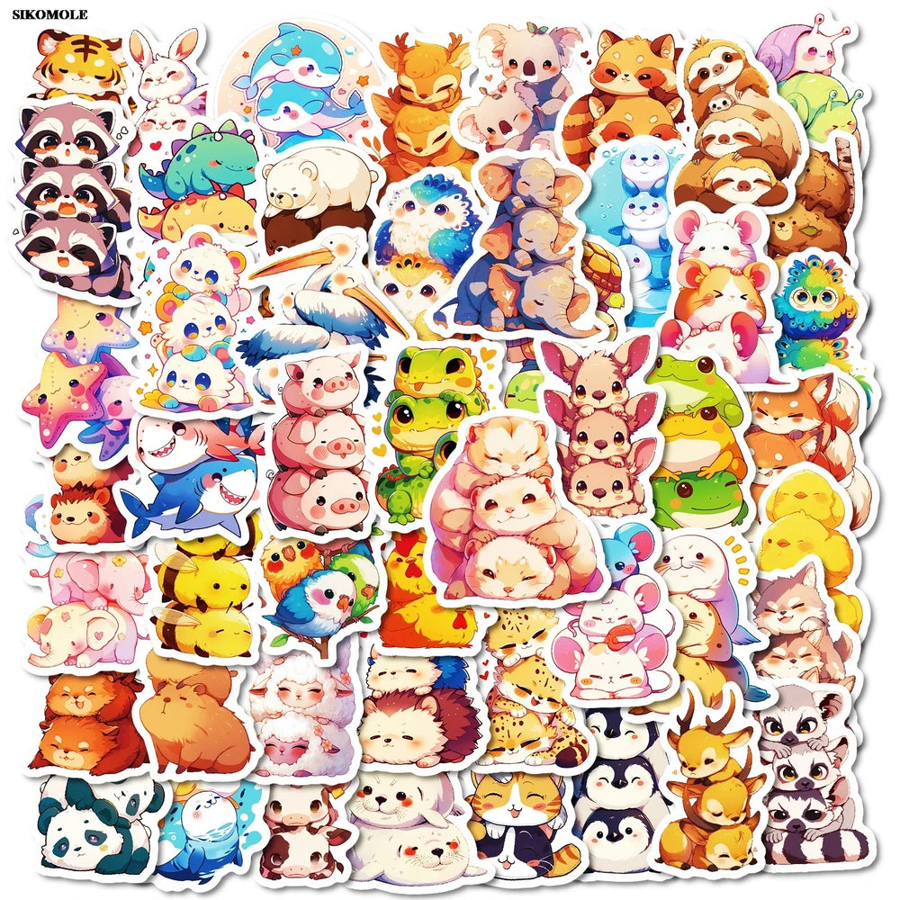 Cartoon Animal Graffiti Stickers for Laptop, Bike, Skateboard, Notebook - 10/30/50PCS (Online Order Only)