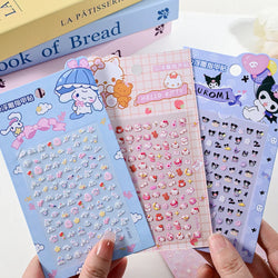 1pc 5D Cartoon Nail Art Stickers Waterproof Matte Finish with Kuromi, Cinnamoroll & Hello Kitty Designs Perfect for DIY Manicure (Online Order Only)