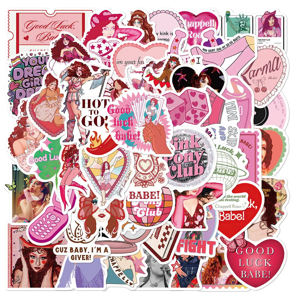 10/52PCS Cool Chappell Roan Graffiti Stickers Singer Decals Funny Graffiti Decals Kid Toy Decorative Skateboard Motorcycle Phone (Online Order Only)
