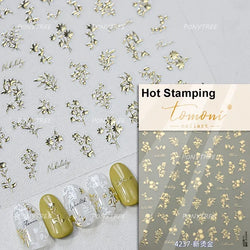Hot Stamping Silver Rose Gold Tender Leaf Branches Flower Slash Leaves Maple Leaves Ginkgo Plant Flower Nail Art Stickers Decals (ONLINE ORDER ONLY)
