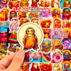 10/50Pcs Cartoon Sloth Stickers Cute Personality Creative Stationery Sticker for Laptop Refrigerator Helmet Bike Guitar Kids Toy (ONLINE ORDER ONLY)