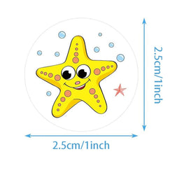 100-500pcs Marine Animals Reward Sticker 8 Designs Cartoon Stickers For Kids Gift Decoration Label Toys Stationery Sticker (Online Order Only)
