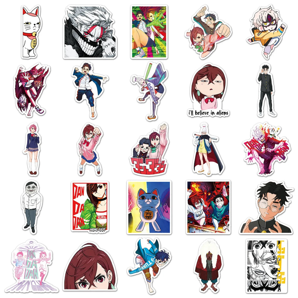 10/30/50PCS Dandadan Cartoon Stickers Funny Monster Science Animation Graffiti Luggage Laptop Guitar Bike Skateboard Decals Toy (Online Order Only)