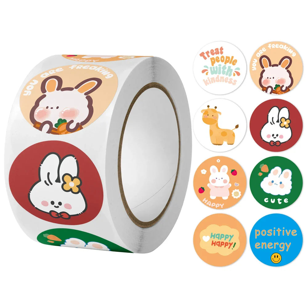 500pcs/roll Reward Stickers For Kids Children Kindergarten School Encouragement Students Games Toy Animals Stationery Labels (ONLINE ORDER ONLY)