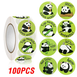 100-500pcs Cute Animal Panda Stickers for Envelope Praise Reward Student Work Label Stationery Seal Lables 1inch/2.5cm (ONLINE ORDER ONLY)