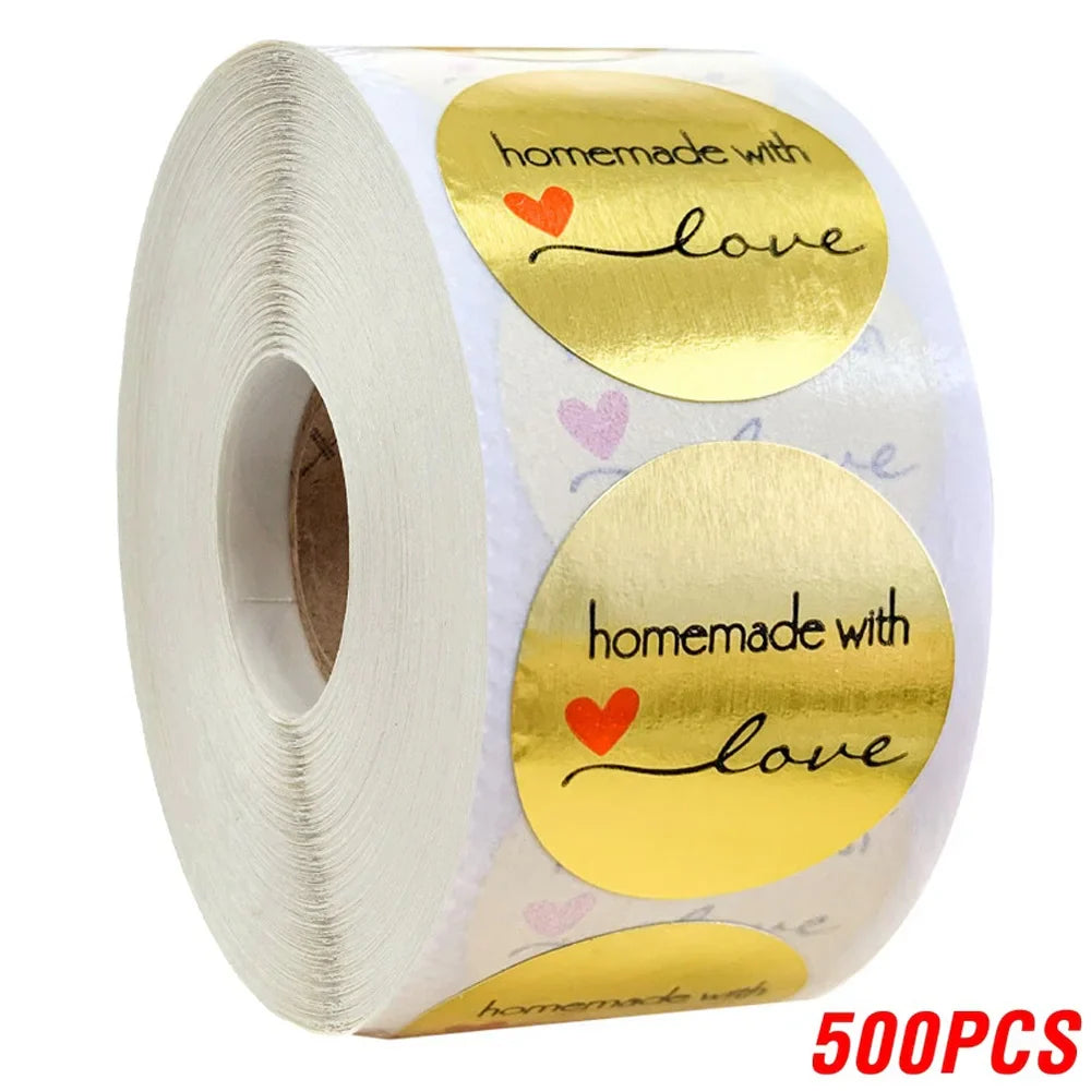 100-500pcs Round Natural Kraft Handmade Stickers Scrapbooking For Package Adhesive Thank You Sticker Seal Labels Stationery (ONLINE ORDER ONLY)