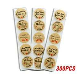 Handmade With Love Label Wedding Stickers 100-500pcs 1 Inch Round Gold Labels Adhesive Sticker Thank You Stickers Stationery (ONLINE ORDER ONLY)