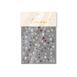 Chic Wild Flower Oil Painting Small Variegated Daisy Peach Blossom Lavender Petal Adhesive Nail Art Stickers Manicure Decals (Online Order Only)