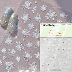 Snowman Tree House Cedar White Pine Forest Warm Winter Cloud Self Adhesive Nail Art Stickers Snowflake Star Snow Manicure Decals (ONLINE ORDER ONLY)