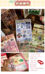 2pcs/set Y2K Retro Shop Series Glitter Decorative Sticker Journal Handbook Photocard Scrapbooking Kawaii Sticker Kids Gift (ONLINE ORDER ONLY)