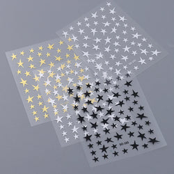 4PCS Y2K Star Nail Art Stickers White Black Gold Pentagram Decals Manicure Supplies (ONLINE ORDER ONLY)