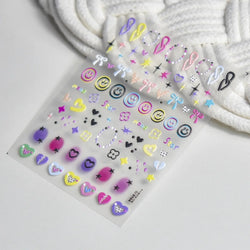 1PCS 5D Exquisite Smiling Face Nail Stickers Embossed Japanese Kawaii Macaron Nail Art Self-Adhesive Decorations Accessories DIY (Online Order Only)