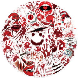 Red Blood Horror Stickers 10/30/48pcs Waterproof Graffiti for Skateboard, Luggage, Helmet, Car, DIY (Online Order Only)