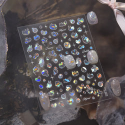 Blow Bubbles Goldfish Cat Kitten Water Love Heart Star Rabbit Bunny Self Adhesive Nail Art Decorations Stickers Manicure Decals (Online Order Only)