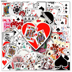 Cartoon Poker Stickers for Laptop Luggage Notebook Decals (Online Order Only)