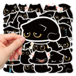 10/20/40PCS Cartoon Black Cat Sticker Packs (Online Order Only)