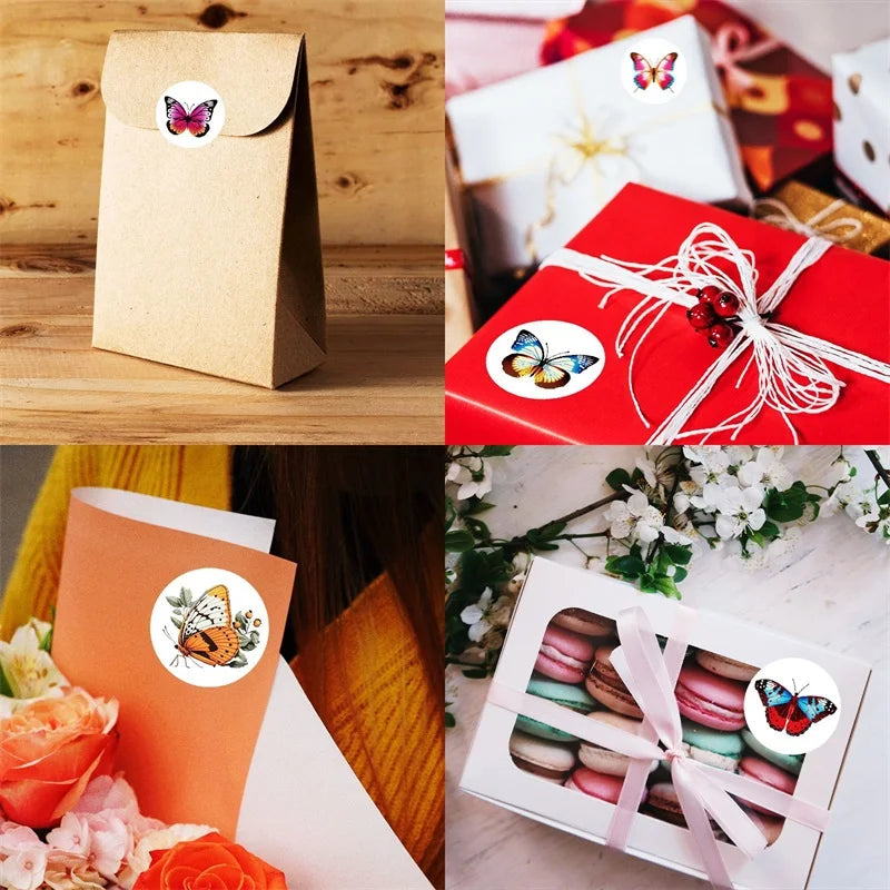 500PCS Cute Butterfly Sticky Paper Sticker Labels Thank You Sticker Sealing Stationery Supplies DIY Decoration Scrapbooking (ONLINE ORDER ONLY)