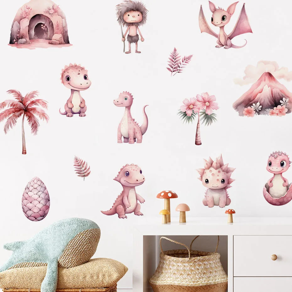 Cute Dinosaur Nursery Wall Stickers Kids Room Decor Decals (ONLINE ORDER ONLY)