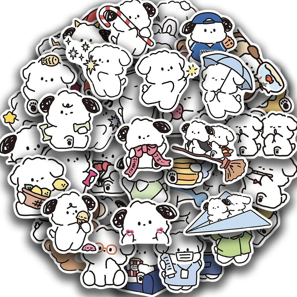 50PCS Kawaii yowoyowoo Sticker Puppy Dog Cute Cartoon Stickers Decals Phone Laptop Guitar Car Bottle Luggage Children Gift (Online Order Only)
