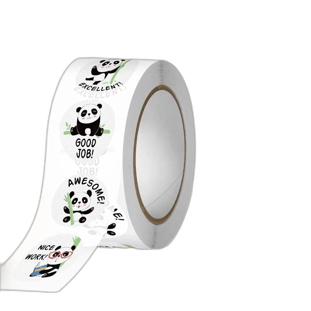 100-500Pcs 2.5cm Cute Animal Panda Label Stickers Roll for Envelope encourage Praise Reward Student Work Stationery Seal Lable (ONLINE ORDER ONLY)