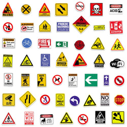 10/30/50/100PCS Sign Warning Stickers Danger Banning DIY Skateboard Fridge Laptop Motorcycle Wall Decals Waterproof Sticker Toys (ONLINE ORDER ONLY)