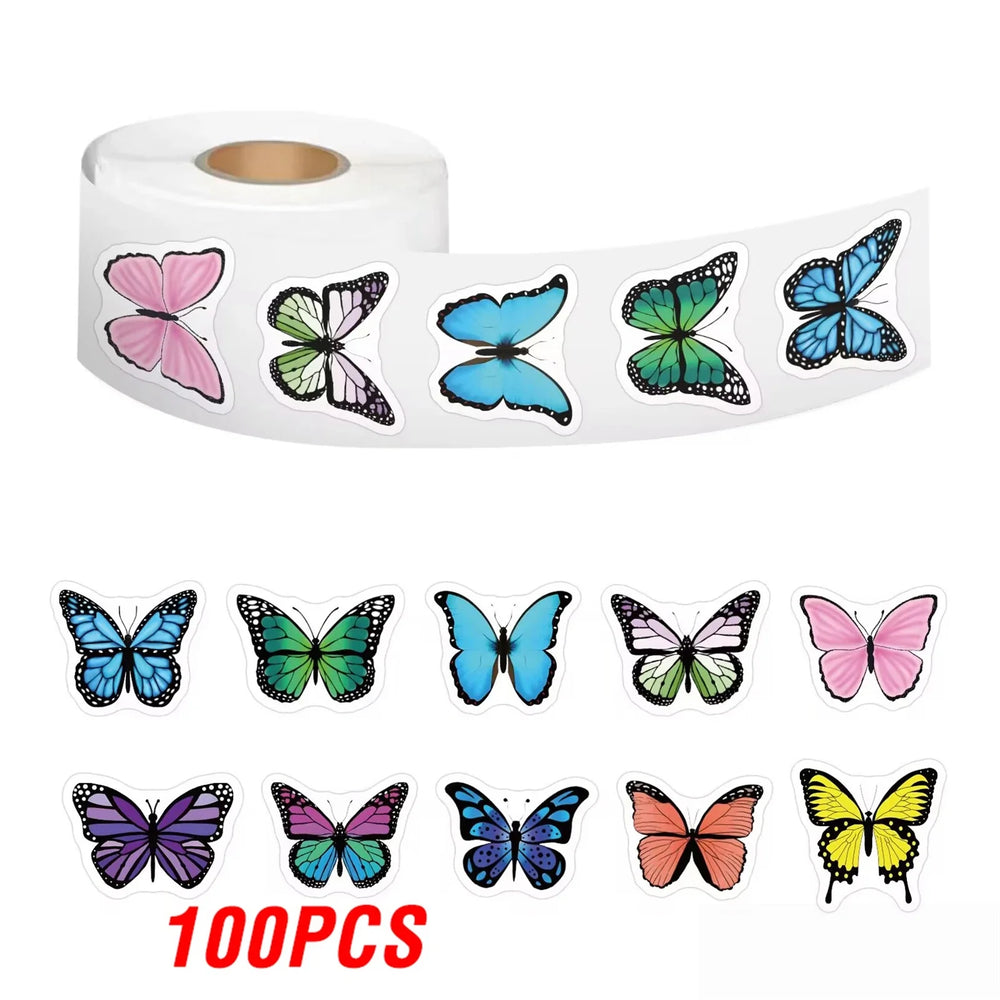 100-500pcs Cute Colorful Butterfly Stickers Handmade Stickers Party Gifts Decorative Labels Scrapbook Stationery Stickers (ONLINE ORDER ONLY)