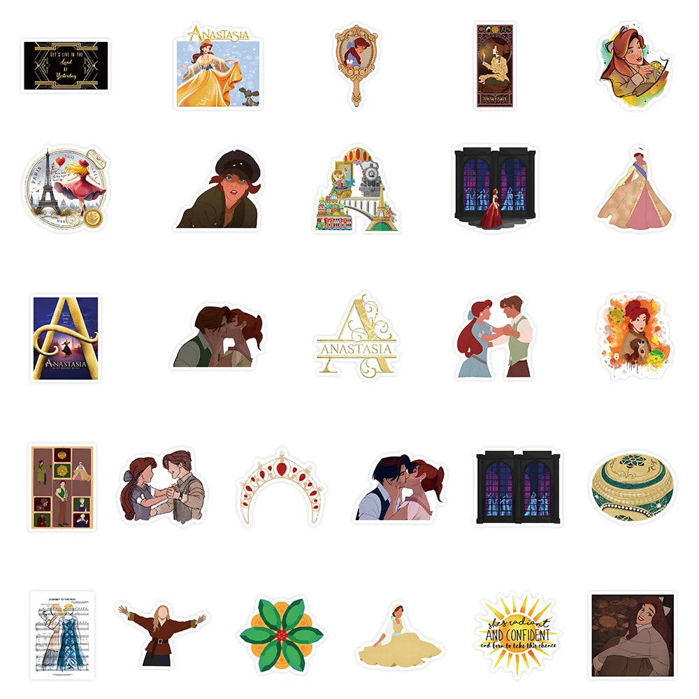 10/30/54PCS Anastasia Stickers Healing Movies Cartoon Sticker Graffiti Toy Luggage Laptop Phone Guitar Car Bike Skateboard Decal (ONLINE ORDER ONLY)