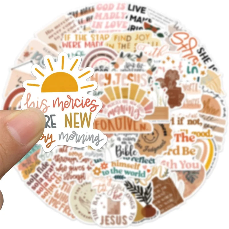 10/30/50PCS Kawaii Boho The Bible Decoration Scrapbooking Accessories PVC Sticker Aesthetic Stationery School Supplies for Kids (ONLINE ORDER ONLY)