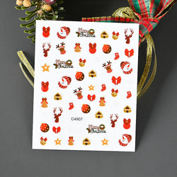 Christmas Greenery Nail Stickers Xmas Holly Animal Penguin Candy Winter Sliders Decor 2024 Holiday Decals Manicure Tips Foils *& (ONLINE ORDER ONLY)