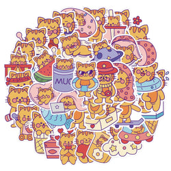 40PCS  Cat MEME Funny Animals Stickers Vintage Toy DIY Kids Notebook Luggage Motorcycle Laptop Refrigerator Decals Graffiti (Online Order Only)