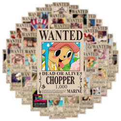 One Piece Wanted Posters Stickers: 50pcs Cool Anime Decals (ONLINE ORDER ONLY)