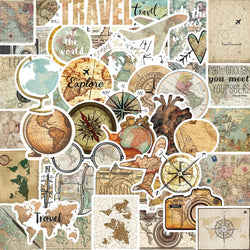 50PCS Travel The Map Stickers Cartoon Graffiti Decoration Skateboard Laptop Notebook Luggage Waterproof Decal Toy (ONLINE ORDER ONLY)