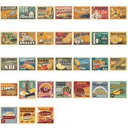 10/30/65pcs 90s Retro American Poster Stickers Vintage Decals Notebook Laptop Suitcase Motorcycle Car Sticker Kids Classic Toy (Online Order Only)