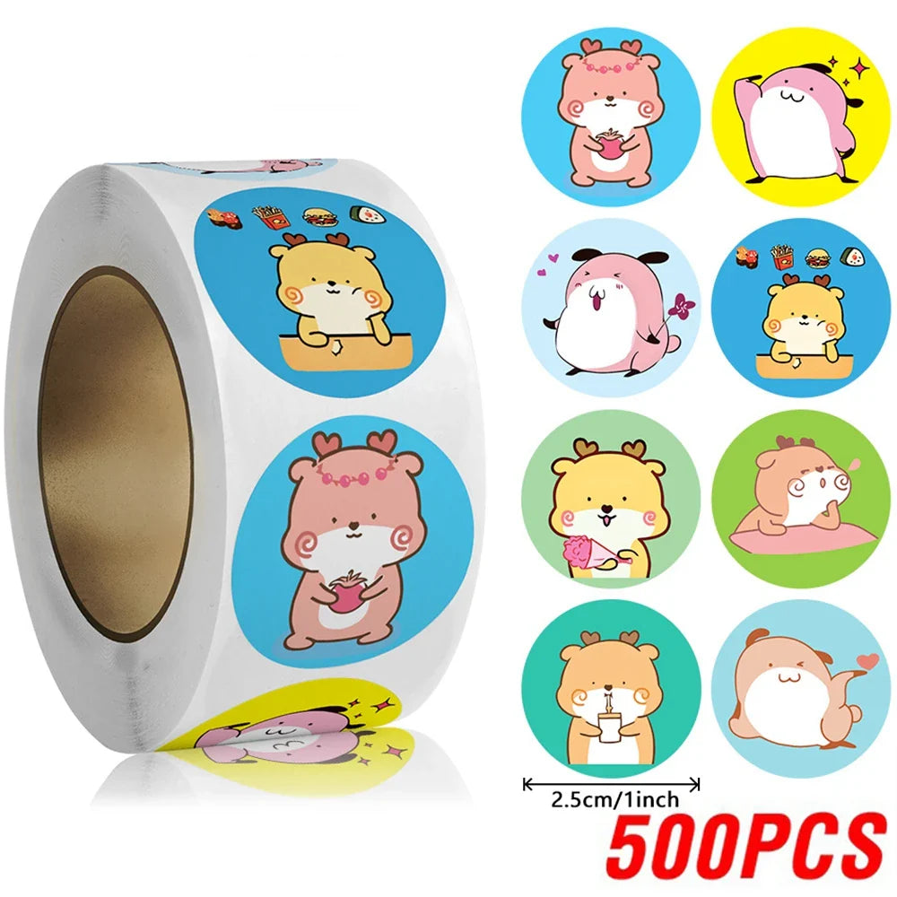 100-500pcs Cute Animal Reward Stickers For School Teacher Stationery Supplies Children's Party Gift Decoration Label (Online Order Only)