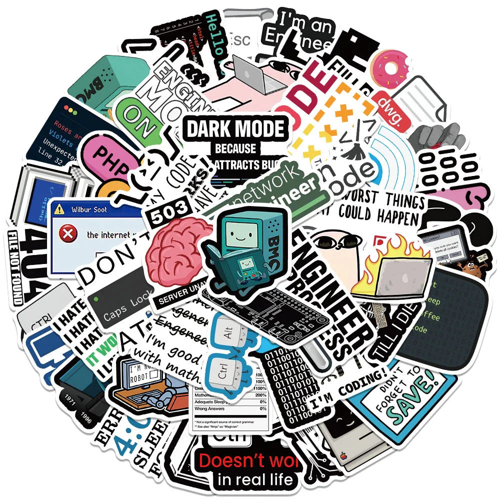 10/30/50pcs Cartoon Funny Program Ape MEME Stickers Funny Programmer Decals Skateboard Fridge Guitar Car Cool Waterproof Sticker (ONLINE ORDER ONLY)