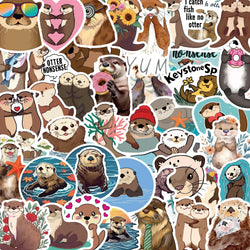 50PCS Cute Otter Animal Cartoon Sticker Decals DIY Phone Laptop Stationery Waterproof Kawaii Kids Decoration Sticker Toys (ONLINE ORDER ONLY)