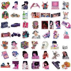 10/30/50PCS Cute Cool Grils Graffiti Stickers For Skateboard Phone Laptop Scrapbook Suitcase PVC Waterproof Decals Kids DIY Toys (Online Order Only)