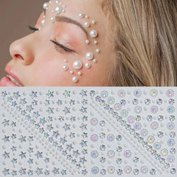 1pc Star-Shaped Rhinestone Sticker Sparkling Acrylic Rhinestone Face Decals Butterfly & Floral Designs for Party/Stage/Festivals (ONLINE ORDER ONLY)