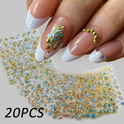 20pcs Laser Shining Aurora Shell Butterfly Nail Stickers 5D Nail Art Design Decals DIY Manicure Y2K Bronzing Stickers For Nails* (ONLINE ORDER ONLY)
