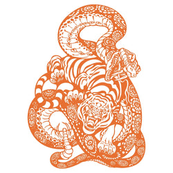 Anime Detachment Car Stickers Tiger And Snake Body Big Picture Decoration Movement Style Die Cutting Waterproof PVC Vinyl Decals (ONLINE ORDER ONLY)