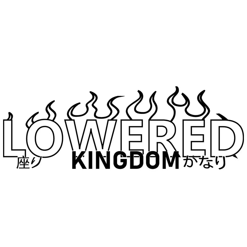 Lowered Kingdom Flame for Car Sticker Windshield Rear Window Banner JDM Graphics Stance External Accessories Vinyl Decals (ONLINE ORDER ONLY)